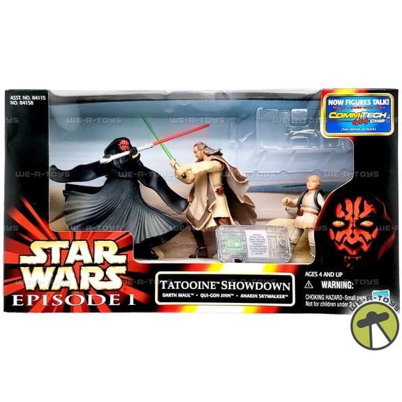 Star Wars Episode 1 Tatooine Showdown Darth Maul Qui-Gon & Anakin Action Figures