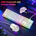 thumbnail image 2 of Wired RGB Keyboard and Mouse Combo, Mechanical Feel Anti-ghosting Keyboard and 6400 DPI Mouse, USB Plug & Play, for PC Laptop Mac Office Gaming (White), 2 of 9