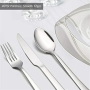 40-Piece Silverware Set, Vesteel Stainless Steel Flatware Set Service for 8, Modern Tableware Cutlery Set for Home and Restaurant, Square Edge & Mirror Finish, Dishwasher Safe