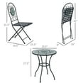 thumbnail image 3 of 3pc Bistro Mosaic Set Table À Manger Chaises 2 Places Pliantes, 3 of 10