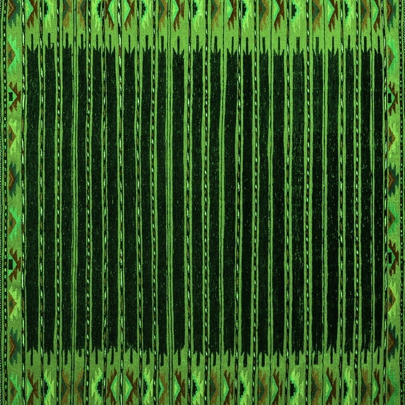Ahgly Company Indoor Square Abstract Green Modern Area Rugs, 5' Square