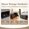 thumbnail image 5 of Storage Ottoman,Bedroom Benches for Foot of Bed,with Safety Close Hinge and Solid Wood Legs,47.5", Living Room, Entryway, Hallway (Linen, Dark Grey), 5 of 7