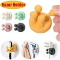 thumbnail image 3 of Durable 4PCS Silicon Razor Holder Adhesive Toothbrush Key Towel Hanger Hook Bathroom Wall Organizer Rack Kitchen Gadget Storage Rack for Bathroom (Color : Yellow), 3 of 5