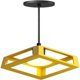 thumbnail image 1 of Lámpara colgante de metal amarillo para dormitorio, sala de estar y comedor, 16 cm, casquillo E27, forma de cubo geométrico, 1 of 5