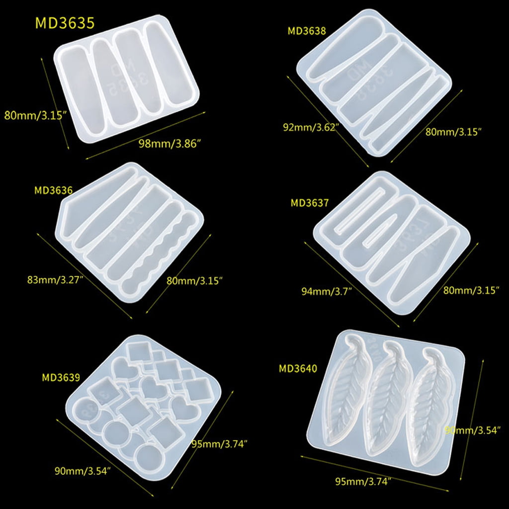 Glossy Silicone Resin Molds Leaves Various Shapes Hairpin Mold Pendant Jewelry Epoxy Resin Crafting Mold