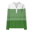 thumbnail image 5 of Womens Long Sleeve Henley Tops, Comdrip Long Sleeve Striped Shirts for Women Casual Loose Fit Button Down V Neck Tops Plaid Polka Tees Fall Work Blouse Womens Tops Dressy Casual Green XL, 5 of 5