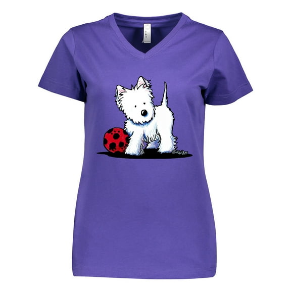Inktastic Westie with Ball Women's V-Neck T-Shirt