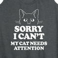 thumbnail image 3 of Instant Message - Sorry My Cat Needs Attention - Women's Racerback Tank Top, 3 of 6