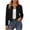 Black, variant on Womens Cropped Cardigan Jackets Fashion Slim Fit Pleated Open Front Coat Casual Crewneck Long Sleeve Jackets for Work Travel Army Green Medium