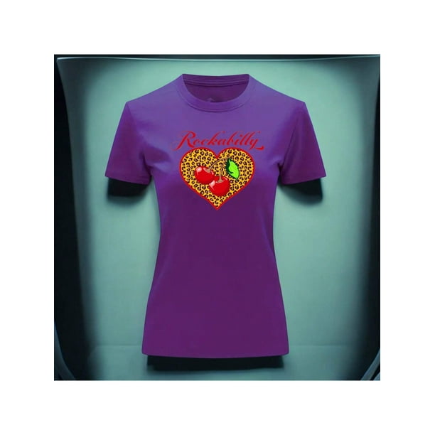 Playera Blusa De Cerezas Rockabilly Vintage Color Morado Talla Chica Marca Emil SaEs