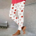 thumbnail image 2 of Feancey Holiday Sales Heart Print High Waisted Leggings for Women Tummy Control Seamless Tights Valentine's Day Stretchy Skinny Workout Yoga Pants White L, 2 of 8