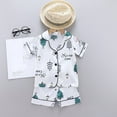 thumbnail image 2 of Zanarzt Toddler Baby Kids Satin Pajamas Set Girls Short Sleeve Shorts Suit Comfortable Soft Breathable Solid Color Shorts Suit White,3-4 Years, 2 of 3