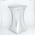 thumbnail image 2 of Efavormart 32" Dia Premium Metallic Silver Spandex Highboy Cocktail Table Cover - Perfect for Wedding, Hotel or Pub, Coffee House, Indoor and Outdoor Events, Holiday Parties, and Festive Celebration, 2 of 5