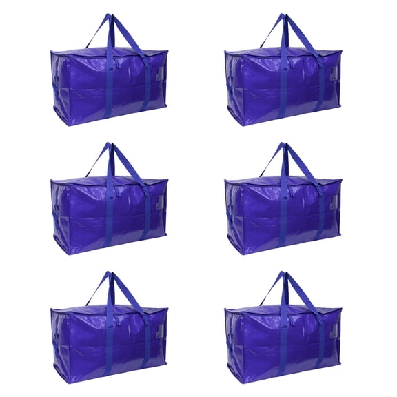 6 PCS Large Capacity Storage Bags, Heavy Duty Waterproof Moving Bags with Reinforced Handles for Home Organization, Dorm, Travel, Moving