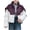 Purple, variant on Fashion Winter Warm Jackets for Womens Plus Size Short Down Jacket With Double Pockets Long Sleeves Without A Hat And A Flip Collar Casual Outwear