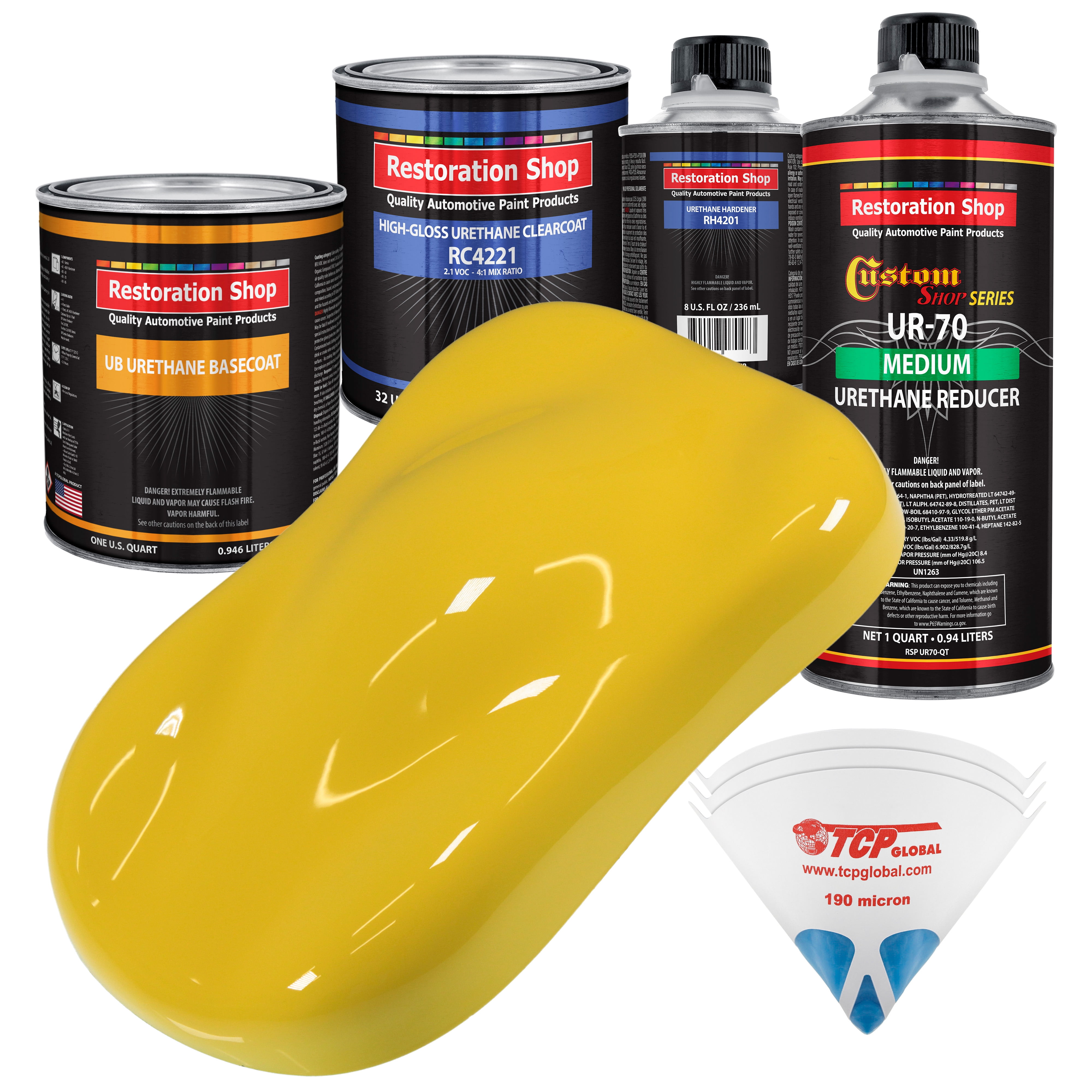 Daytona Yellow Quart URETHANE BASECOAT CLEARCOAT Car Auto Body Paint