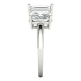 thumbnail image 3 of 4ct emerald cut white sapphire 14k white gold 3 stone Bridal Wedding Engagement Promise Anniversary Ring for Women size 9.25, 3 of 7