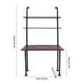 thumbnail image 3 of Large Wall Mounted Writing Table Working Computer Desk w/ Storage Bookshelf Shelf Organizer, 3 of 18