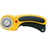 Olfa 45mm Blade Fixed Blade Safety Cutter Tungsten Tool Steel Blade, ABS Plastic with Elastomer Inset Handle, Yellow/Black