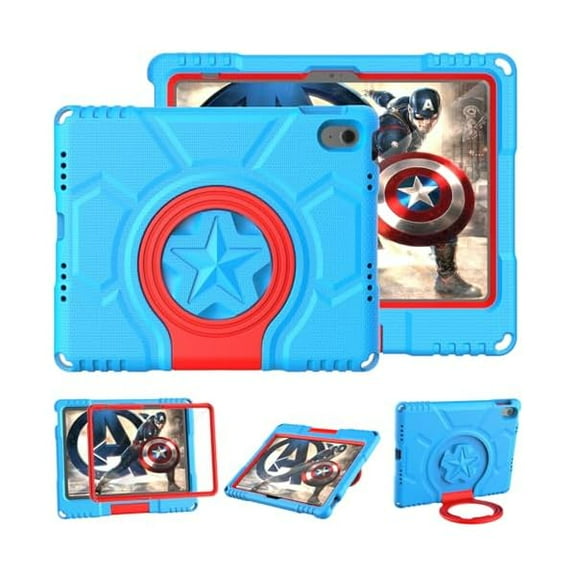 wonima88 Kids Case for iPad 11th/10th Generation 11 inch/10.9 inch 2025/2022 Release, with Built-in Screen Protector Durable Shockproof Handle Kickstand Kids Cover for Apple iPad 10 Gen 10.9" - Blue