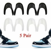 TekDeals 5 Pairs Shoe Protector Anti Crease Force Fields Cover Toe Cap Creasing Decreaser, Male, Black