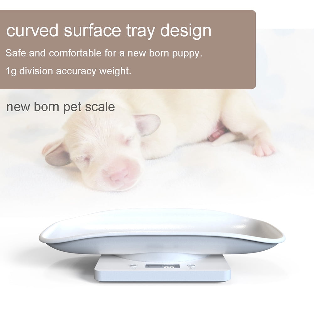 Yucurem Digital Pet Scale Multifunction Kitchen Scale Electronic Scale for Newborn Pets Dog Essentials (White)