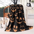 thumbnail image 2 of Black Halloween Pumpkin Faces Blanket,Comfortable Soft Flannel Throw Blanket,All Season,Warm Lightweight Blankets for Sofa Bed Couch Living Room Chair,40"x50", 2 of 4