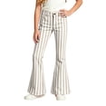 thumbnail image 5 of XAOFW Girls Back To School Flared Pants Elastic Waist Slim Fit Striped Wide Leg Trousers Uniform Pants For Girls Kids Versatile Bottom 5-6 Years, 5 of 6