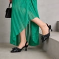 thumbnail image 6 of BERANMEY Women's Rhinestone Bow Pointed Toe Stiletto Heels Sparkly High Heels Dress Pumps for Evening Party and Wedding, 6 of 8