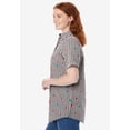 thumbnail image 3 of Woman Within Plus Size Perfect Short Sleeve Button-Down Shirt Oversized Tunic Blouse, 3 of 6