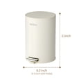 thumbnail image 6 of MRBIN Small Metal Bathroom Trash Can with Lid, Step Waste Basket for Bedroom, 6L / 1.6gal Round Garbage Pail Kitchen with Plastic Inner Bucket and Stainless Steel Pedal, White, 6 of 7