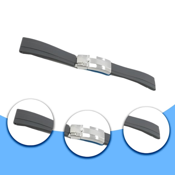 Watchbands 0.87inch Silicone Stainless Steel Plain Classic Detachable Watchband Soft Watchband Comfortable Bracelet for Women Casual