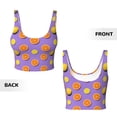 thumbnail image 5 of Haiem Yellow Lemon And Orange Pattern Womens Sports Bra - U Neck Padded Low Impact Yoga Bra Workout Crop Top Gym Moisture-Wicking Workout Vest -Medium, 5 of 9