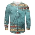 thumbnail image 3 of T Shirt Men Male Patchwork Color Crew Neck Button Up Large Size Digital Printed Long Sleeve Mens Shirts Blue XXXXL, 3 of 3