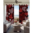 thumbnail image 3 of Valentine's Day Blackout Curtains for Bedroom, Thermal Insulated Window Treatment, Leopard Print Love Heart Red Black Grommet Top Blackout Draperies and Drapes for Basement 27.5"x39" 2 Panels, 3 of 8