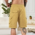 thumbnail image 6 of WAENQINLA Men's Work Shorts Elastic Waisted Drawstring Cargo Shorts Loose Fit Knee Length Hiking Shorts with Multi Pockets Yellow Shorts,Size S-2XL, 6 of 7