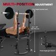 thumbnail image 4 of Soozier Adjustable Weight Bench with Rack – Black Steel Multi-Gym for Home Strength Training, Leg Extension & Preacher Curls – 61" L x 41.7" W, 4 of 7