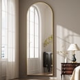 thumbnail image 3 of Anyrose 71.1"x26" Arched Full Length Floor Mirror Wall-Mounted Mirror with Metal Frame, Gold, 3 of 6