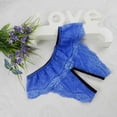thumbnail image 4 of Blmnix Crotchless Panties Underwear for Women Thong Sexy Thongs Panties Skinny Pull-On Ventilated Blue Lace Plus Size Underwear,M, 4 of 6