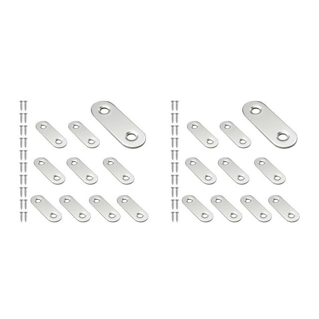 Eigraketly Soporte de estante de acero inoxidable de 10 piezas, placa de fijación de ángulo de 90 grados, estantes, soporte de esquina con Mostrar como imagen 2Conjunto