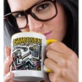 thumbnail image 2 of 3drose, Funny Cool Gamer Dude Playing Video Games Monsters Game over Graffiti, 15oz Two-tone Yellow Mug, 2 of 6