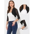 thumbnail image 2 of Ruffle Shrug Allegra K para mujer Negro S, 2 of 6