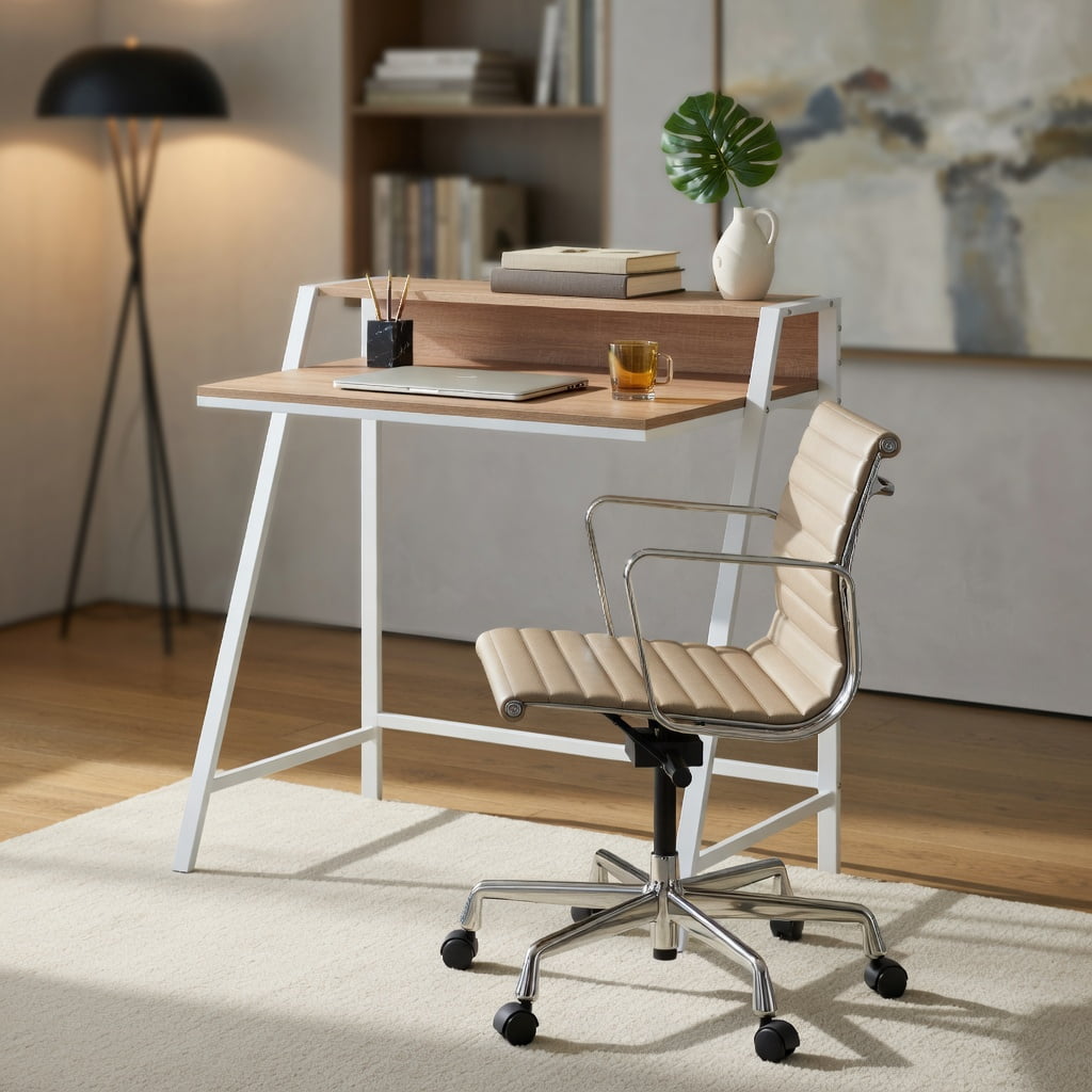 Yardi Yard 2 Tier Computer Desk PC Laptop Table Study Writing Home Office Workstation New-Natural, Computer Desk, Gaming Computer Desks for Study,Working,Writing