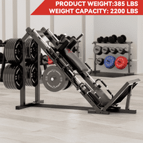 Waxman Leg Press Hack Squat Machine Combo, 2-in-1Leg Exercise Machine with Linear Bearing, Special for Lower Body with Weight Storage for Quads, Hamstring with 340lBS Black Plates