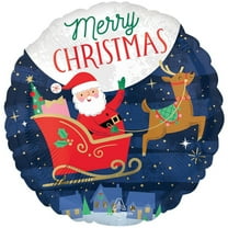 17 inch Starry Night Merry Christmas Anagram Foil Mylar Balloon - Party Supplies Decorations