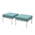 thumbnail image 5 of Heynemo 2 Pcs Outdoor Patio Ottomans Aluminum Frame Footstool with Thick Cushion,White, 5 of 5