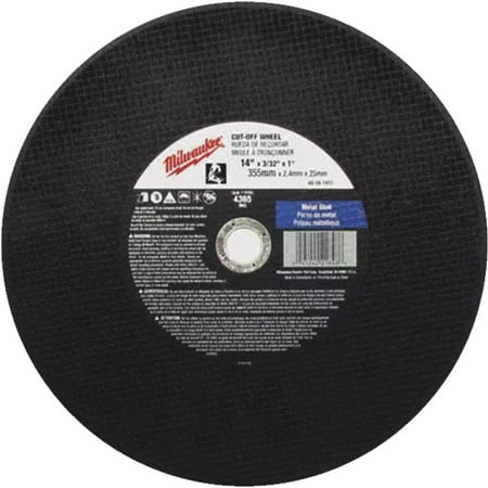 Milwaukee 14 Inch Abrasive - Milwaukee 49-94-1405 14 in. x 3/32 in. x 1 in. Cut-Off Wheel