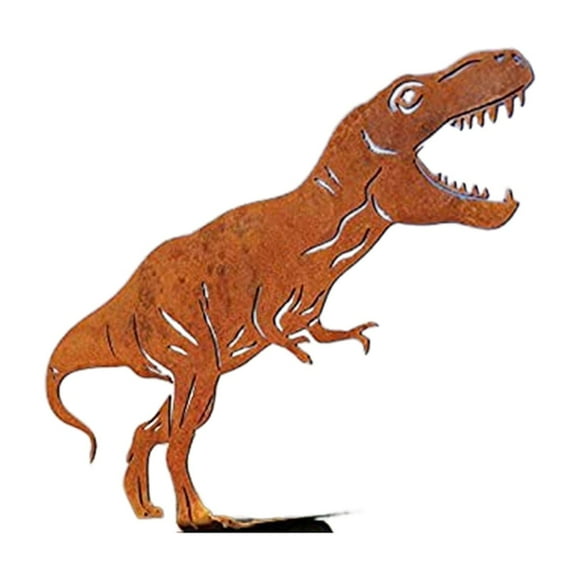 Metal Dinosaur Fence Post Topper, A