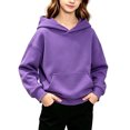 thumbnail image 3 of Lumtrix Girls Hoodies Trendy Long Sleeve Hooded Sweatshirt Cute Fall Winter Pullover with Pocket Purple 130, 3 of 10