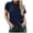 Navy, variant on Summer Fashion Womens Tops 2025 Plus Size Round Neck Short Sleeve Loose Solid Color T Shirt Tunic Shirt Blouse